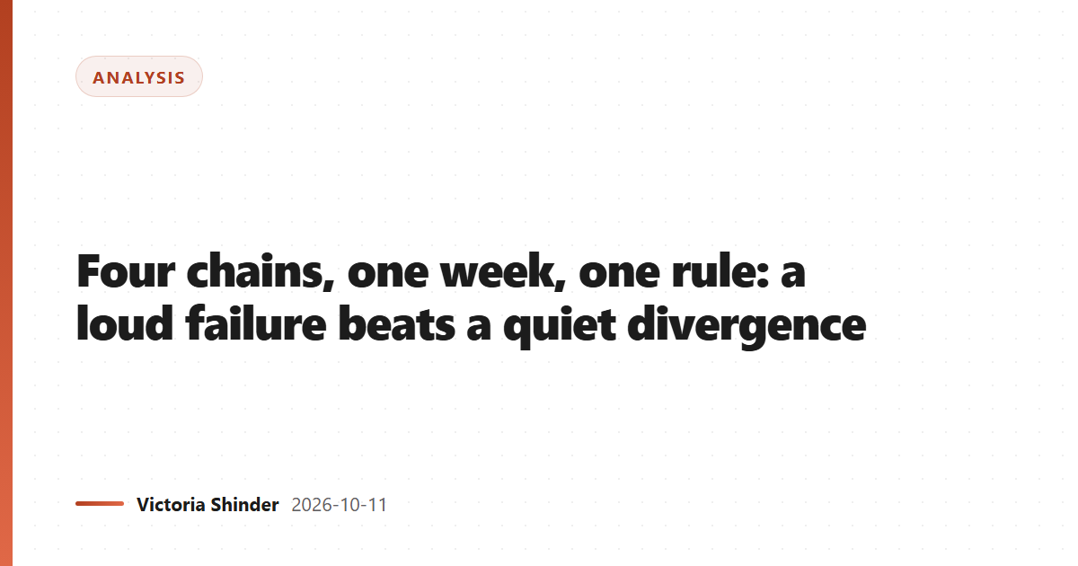 Four chains, one week, one rule: a loud failure beats a quiet divergence