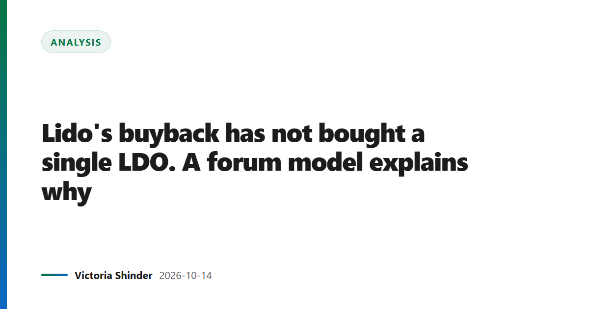 Lido's buyback has not bought a single LDO. A forum model explains why